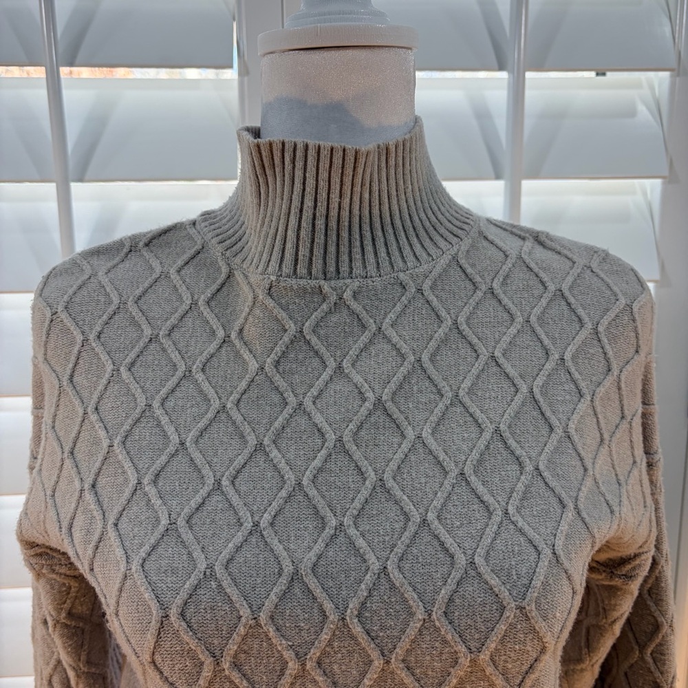 Cyrus Taupe Ribbed Knit Sweater
